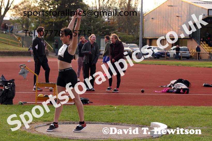 Shot putt, North East Grand Prix No. 1, Monkton on Wednesday, April 28th, 2021. Photo: David T. Hewitson/Sports for All Pics